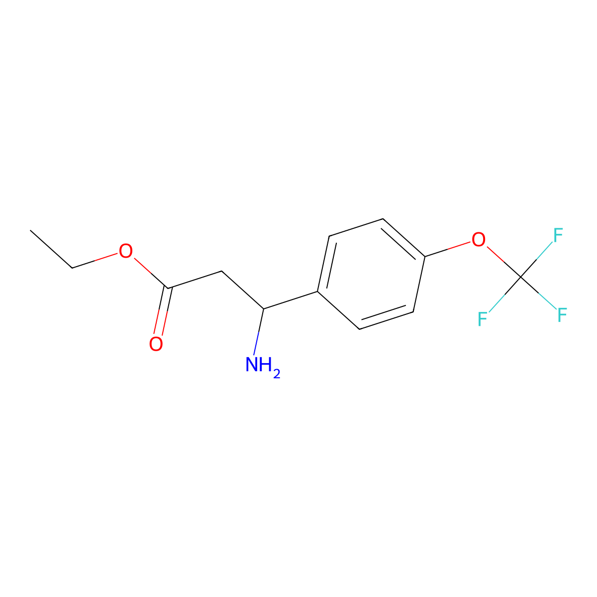 Ethyl 3-amino-3-[4-(trifluoromethoxy)phenyl]propanoate molecular structure, CAS 1038323-77-1