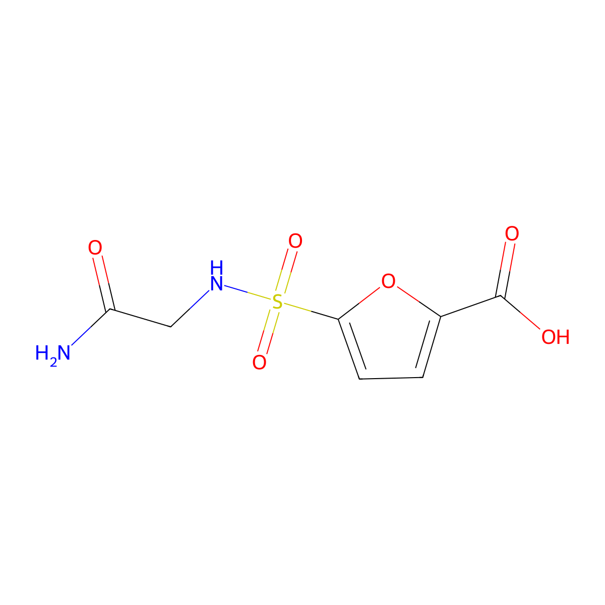 5-[(Carbamoylmethyl)sulfamoyl]furan-2-carboxylic acid molecular structure, CAS 1038327-92-2