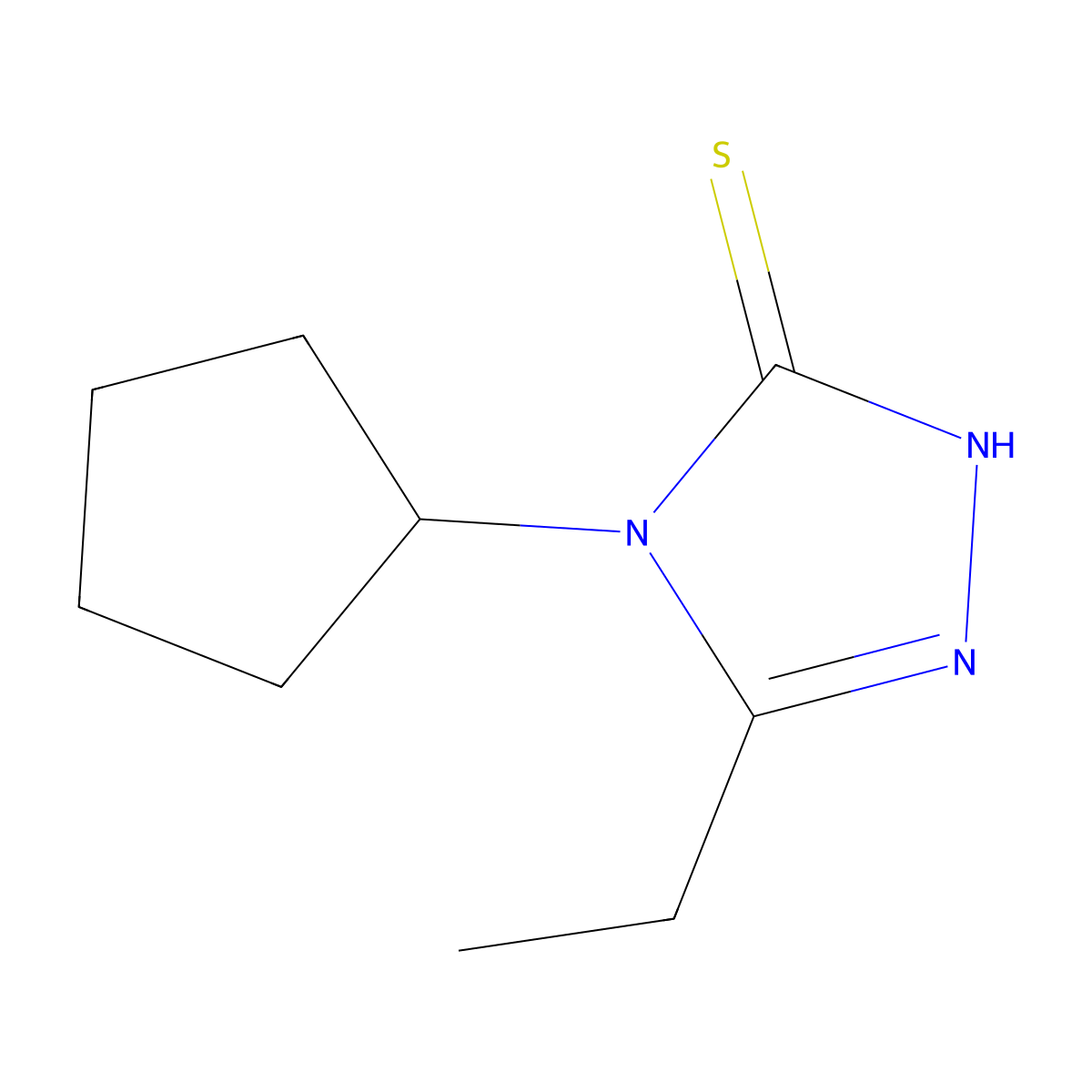 4-Cyclopentyl-5-ethyl-4H-1,2,4-triazole-3-thiol molecular structure, CAS 1038330-15-2