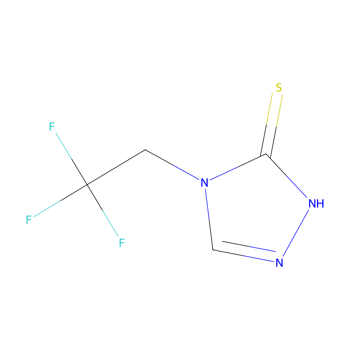 4-(2,2,2-trifluoroethyl)-4H-1,2,4-triazole-3-thiol molecular structure, CAS 1038337-22-2