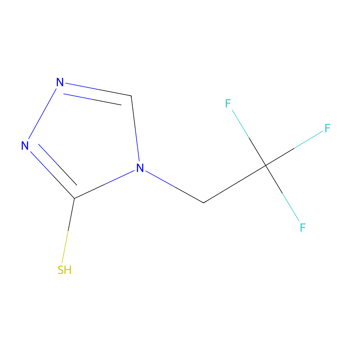 4-(2,2,2-trifluoroethyl)-4H-1,2,4-triazole-3-thiol molecular structure, CAS 1038337-22-2