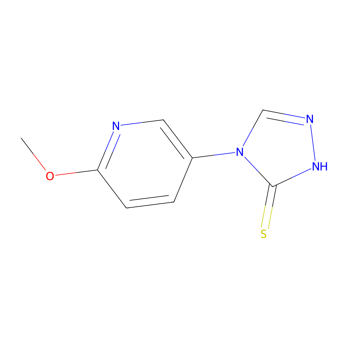 4-(6-methoxypyridin-3-yl)-4H-1,2,4-triazole-3-thiol molecular structure, CAS 1038337-28-8