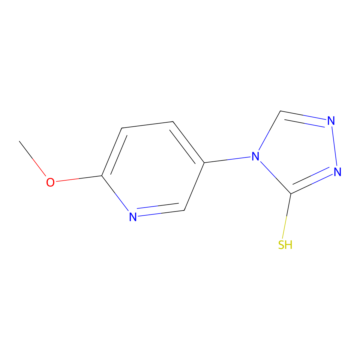 4-(6-methoxypyridin-3-yl)-4H-1,2,4-triazole-3-thiol molecular structure, CAS 1038337-28-8