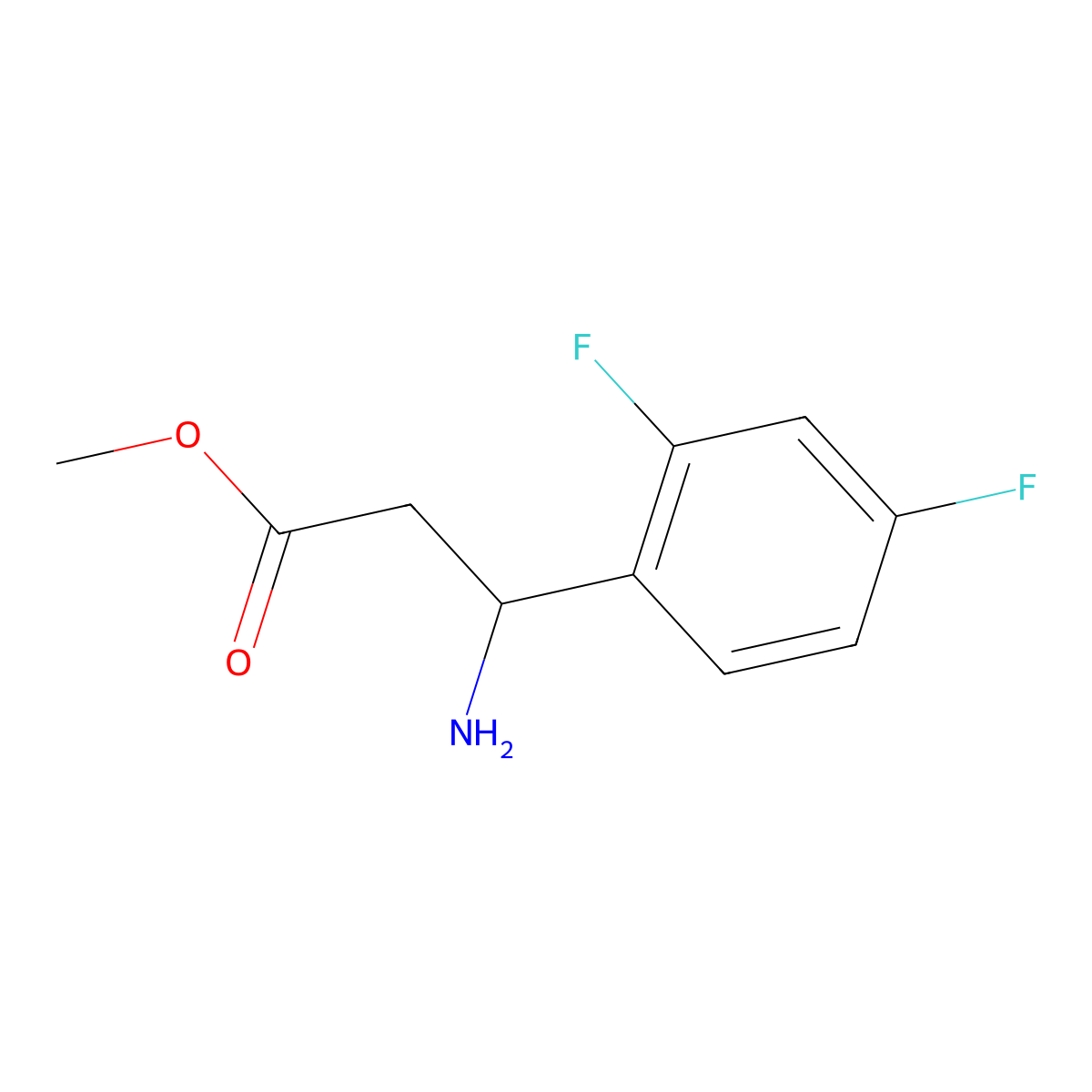 Methyl 3-amino-3-(2,4-difluorophenyl)propanoate molecular structure, CAS 1038338-55-4