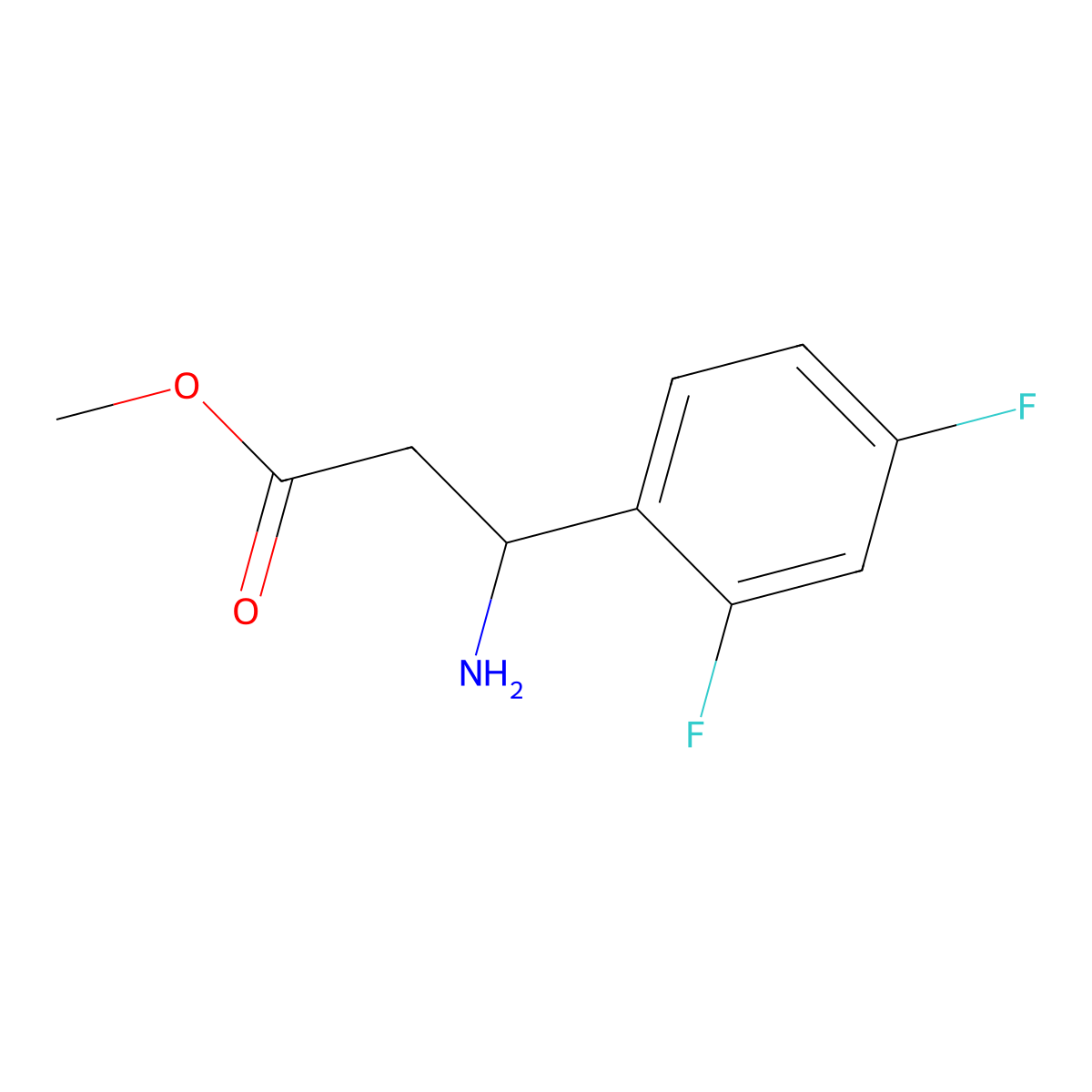 Methyl 3-amino-3-(2,4-difluorophenyl)propanoate molecular structure, CAS 1038338-55-4