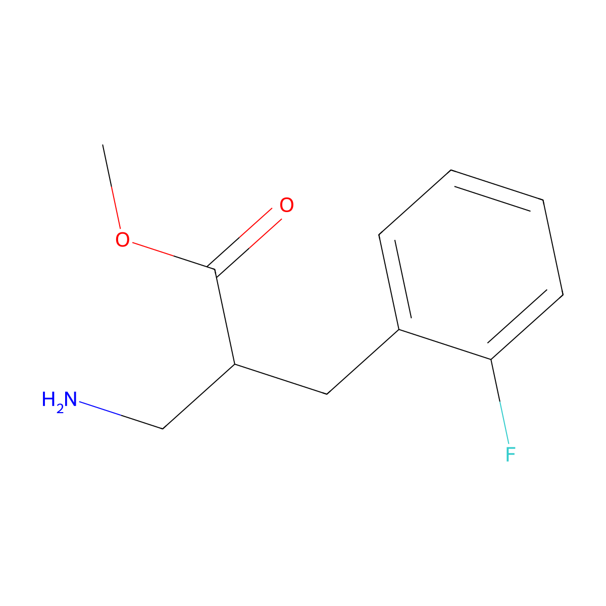 Methyl 3-amino-2-[(2-fluorophenyl)methyl]propanoate molecular structure, CAS 1038339-68-2