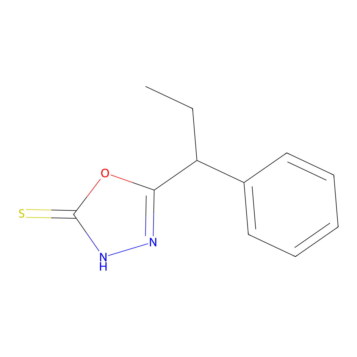 5-(1-Phenylpropyl)-1,3,4-oxadiazole-2-thiol molecular structure, CAS 1038340-13-4