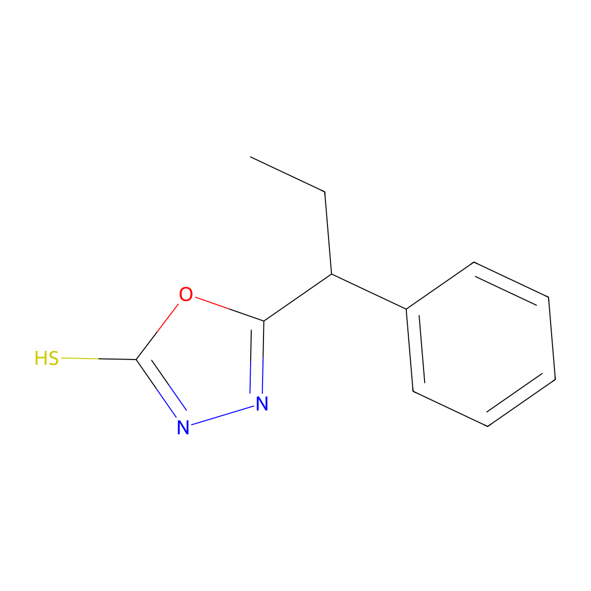 5-(1-Phenylpropyl)-1,3,4-oxadiazole-2-thiol molecular structure, CAS 1038340-13-4
