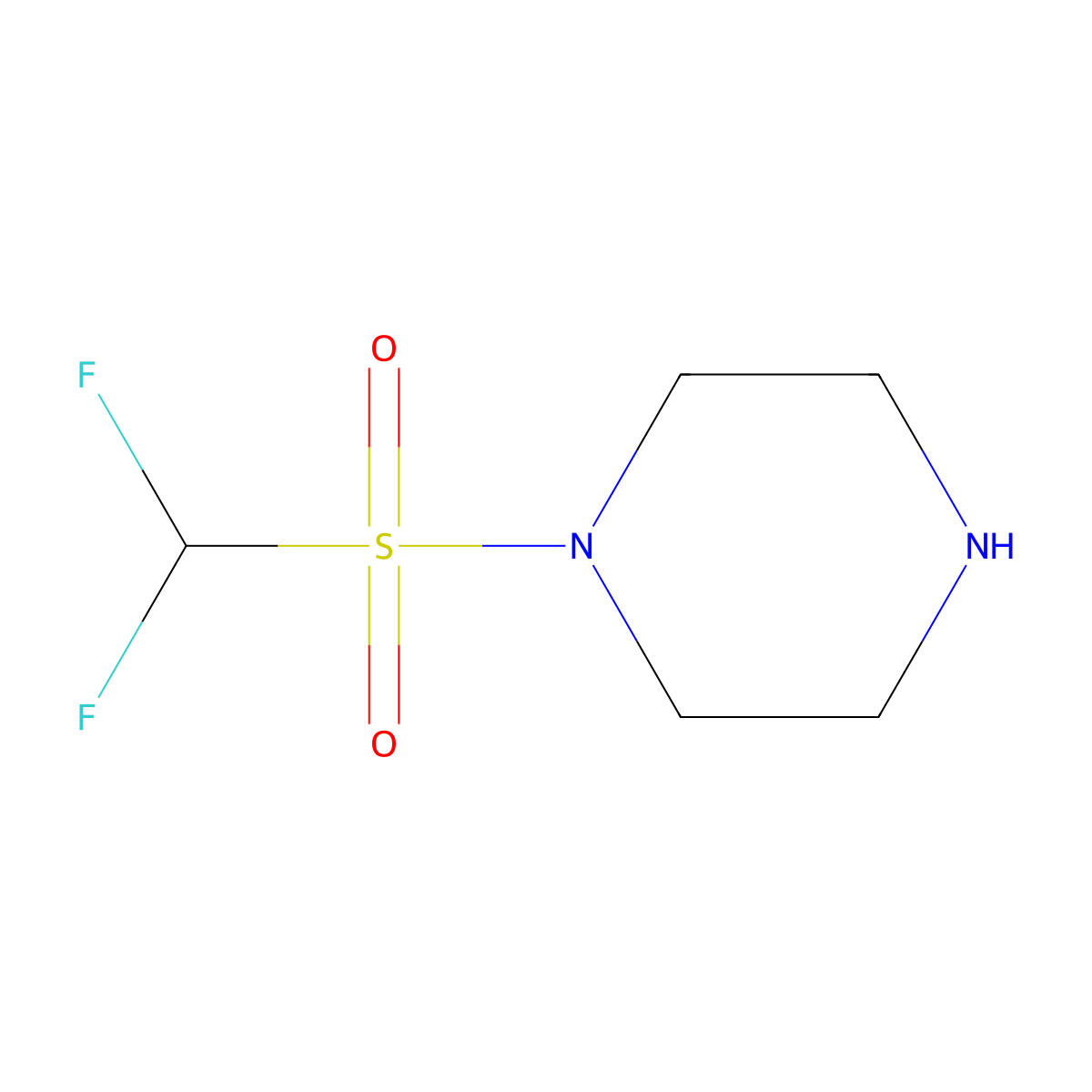 1-Difluoromethanesulfonylpiperazine molecular structure, CAS 1038340-35-0