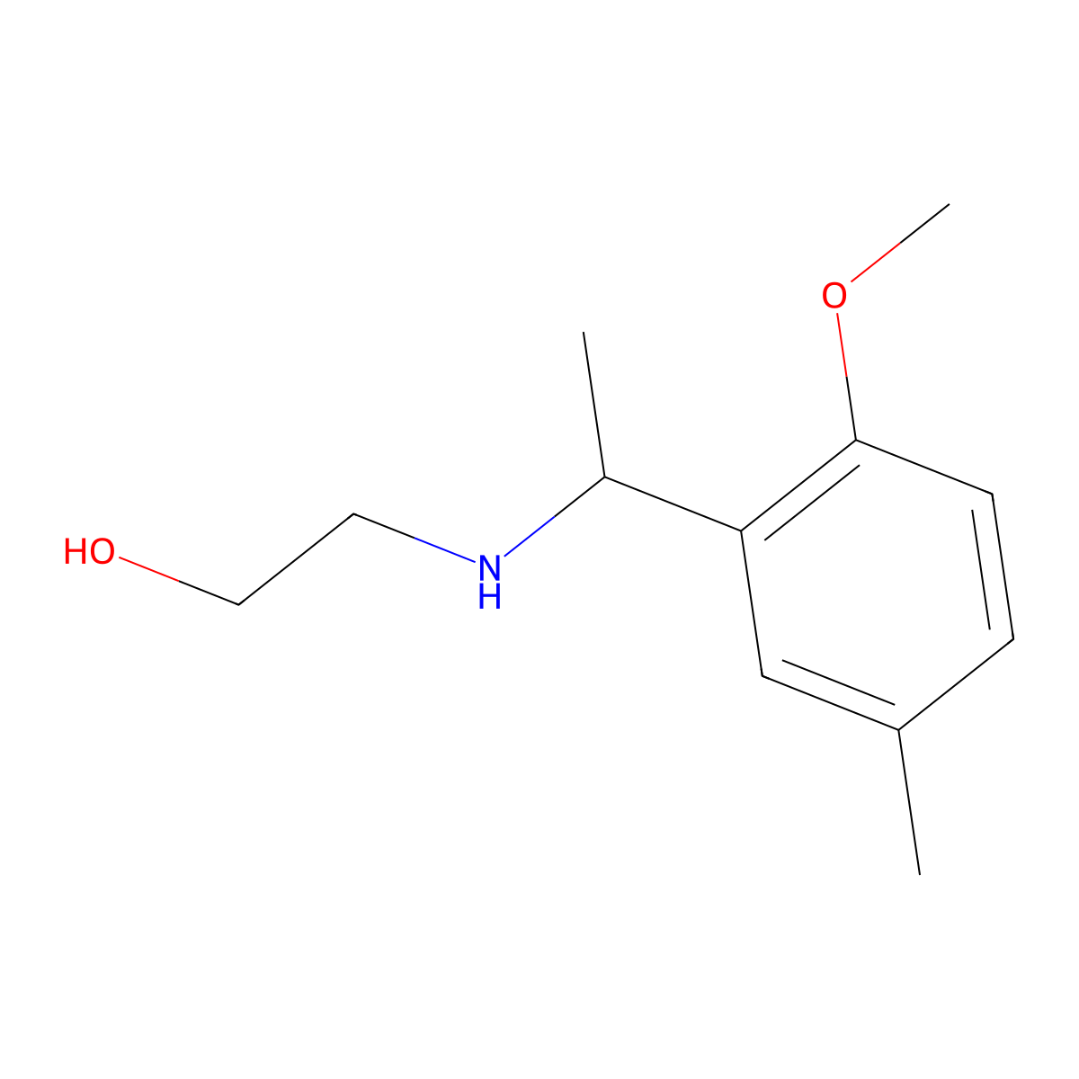 2-{[1-(2-Methoxy-5-methylphenyl)ethyl]amino}ethan-1-ol molecular structure, CAS 1038340-38-3