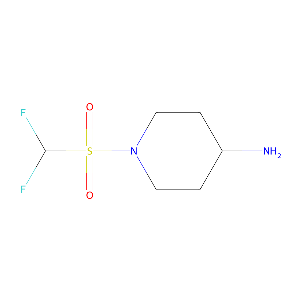1-(Difluoromethanesulfonyl)piperidin-4-amine molecular structure, CAS 1038340-41-8