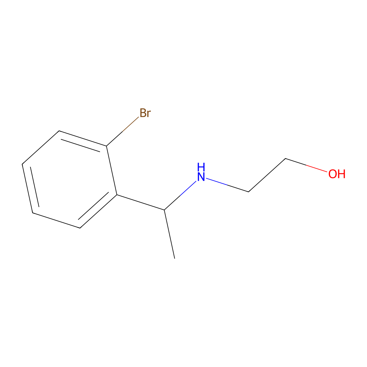 2-{[1-(2-Bromophenyl)ethyl]amino}ethan-1-ol molecular structure, CAS 1038341-04-6
