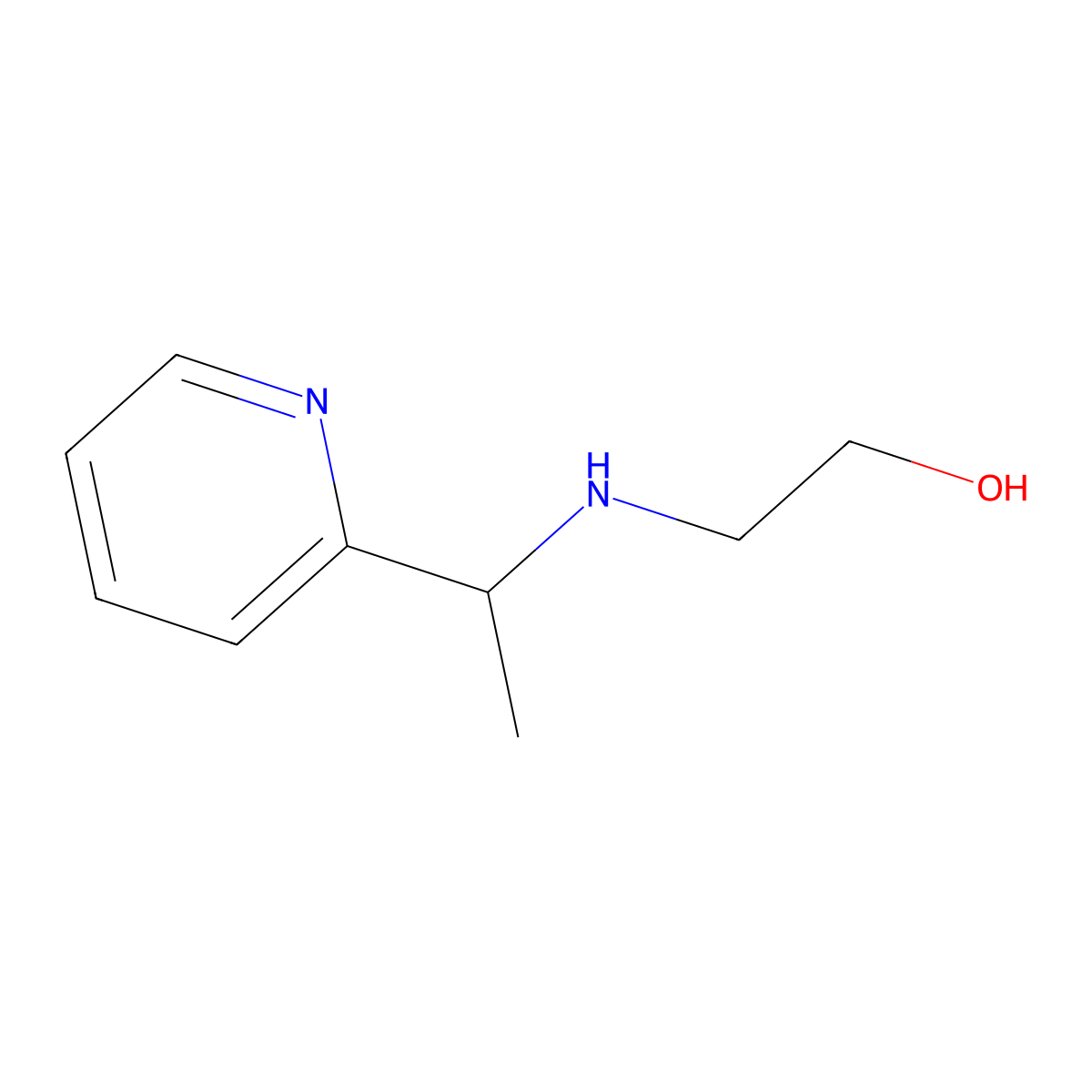 2-(1-Pyridin-2-yl-ethylamino)-ethanol molecular structure, CAS 1038341-14-8