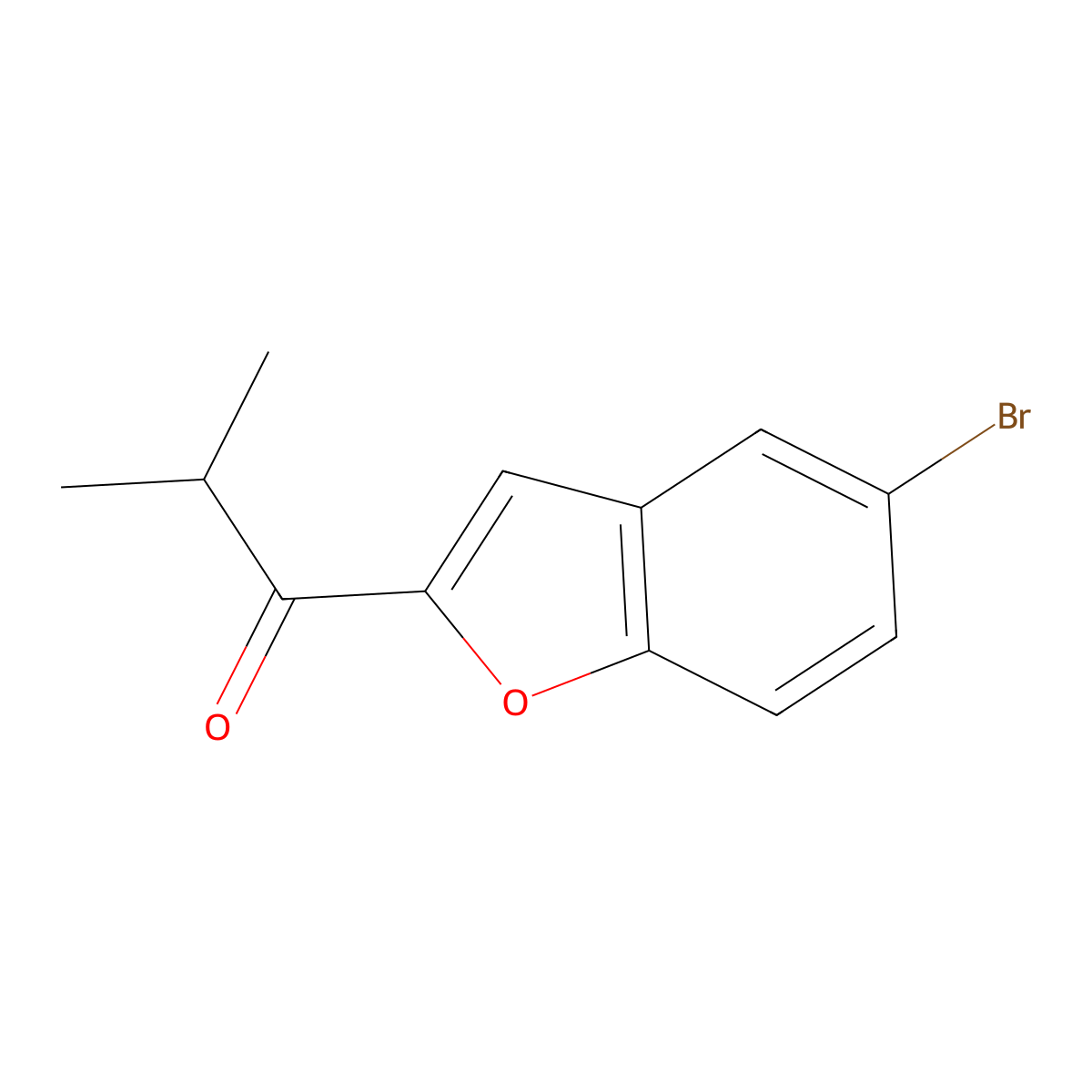 1-(5-Bromo-1-benzofuran-2-yl)-2-methylpropan-1-one molecular structure, CAS 1038341-47-7