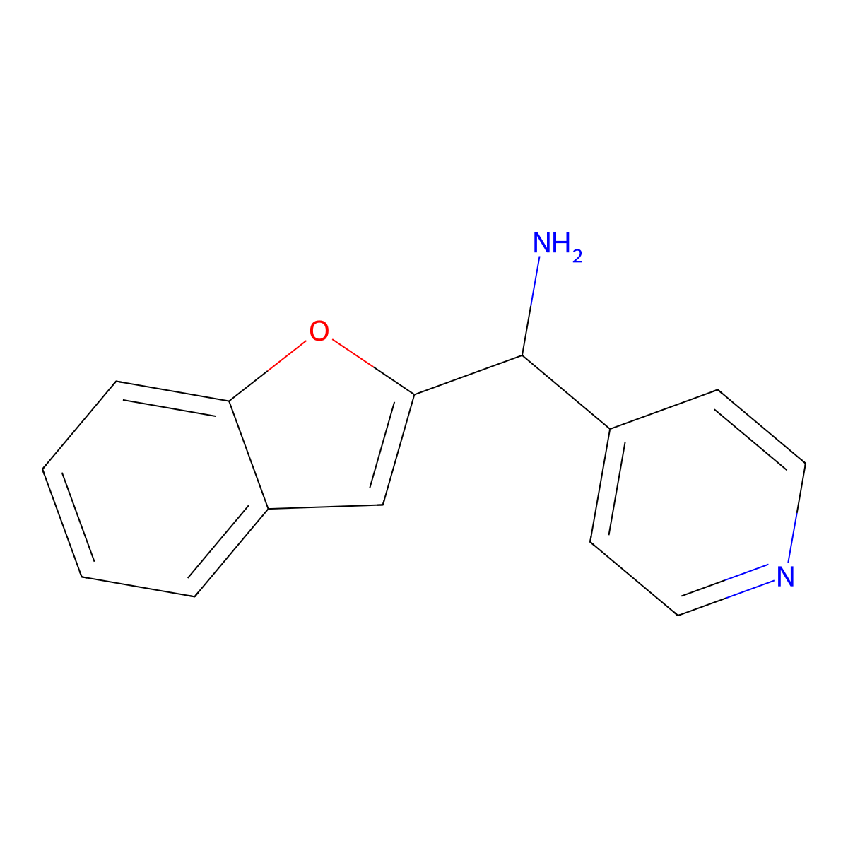 (1-Benzofuran-2-yl)(pyridin-4-yl)methanamine molecular structure, CAS 1038342-12-9