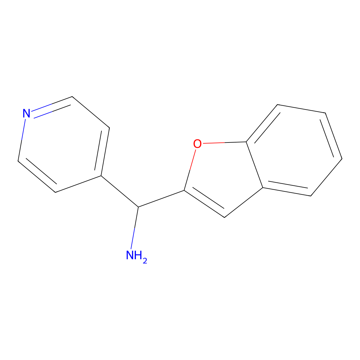 (1-Benzofuran-2-yl)(pyridin-4-yl)methanamine molecular structure, CAS 1038342-12-9