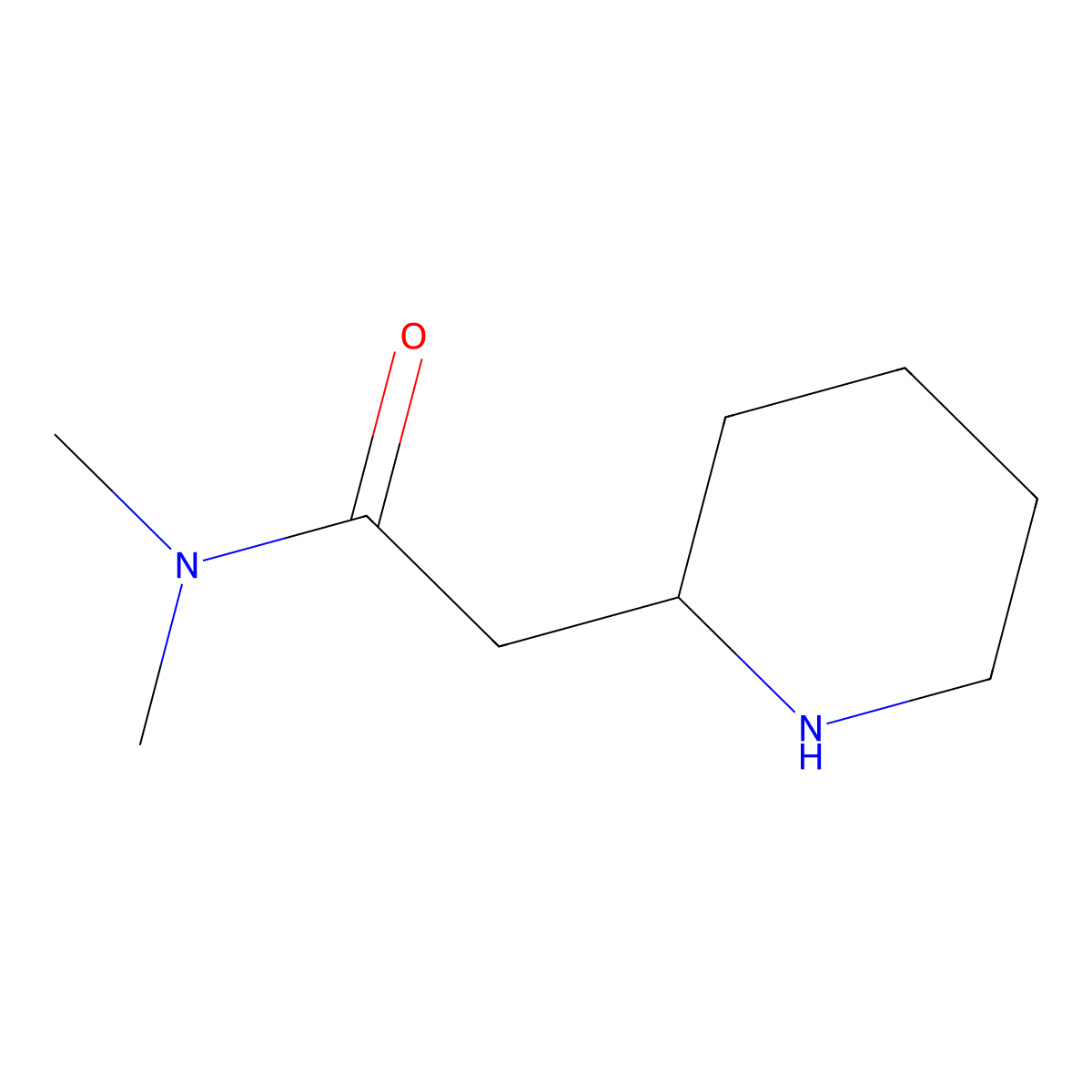 N,N-Dimethyl-2-(piperidin-2-YL)acetamide molecular structure, CAS 1038342-39-0