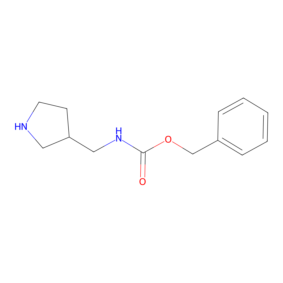 Pyrrolidin-3-ylmethyl-carbamic acid benzyl ester molecular structure, CAS 1038350-84-3