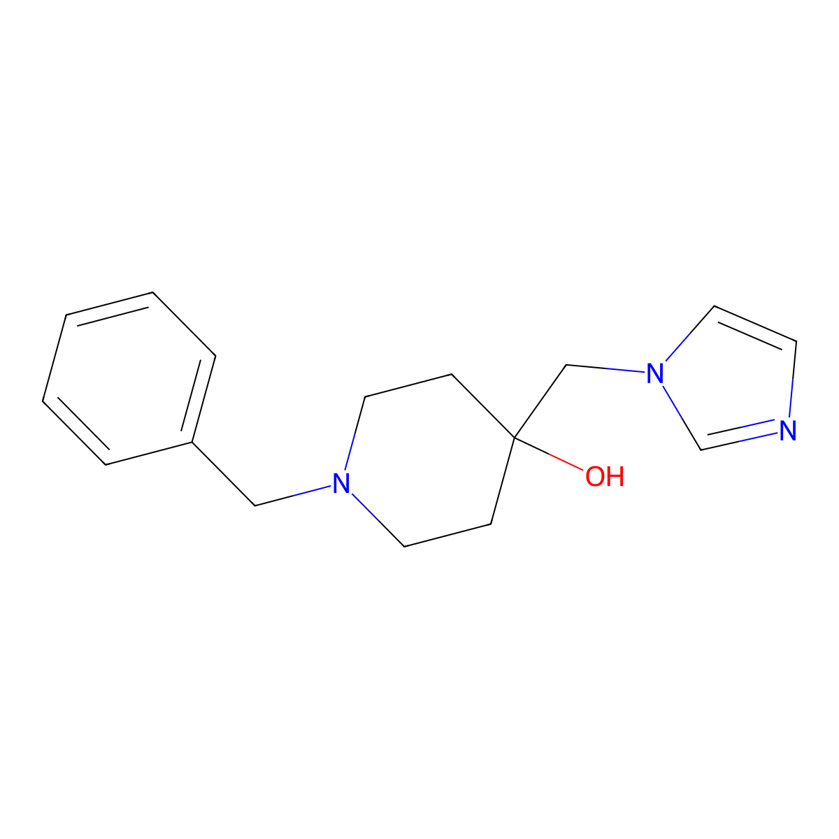 1-benzyl-4-(1H-imidazol-1-ylmethyl)piperidin-4-ol molecular structure, CAS 1038351-17-5