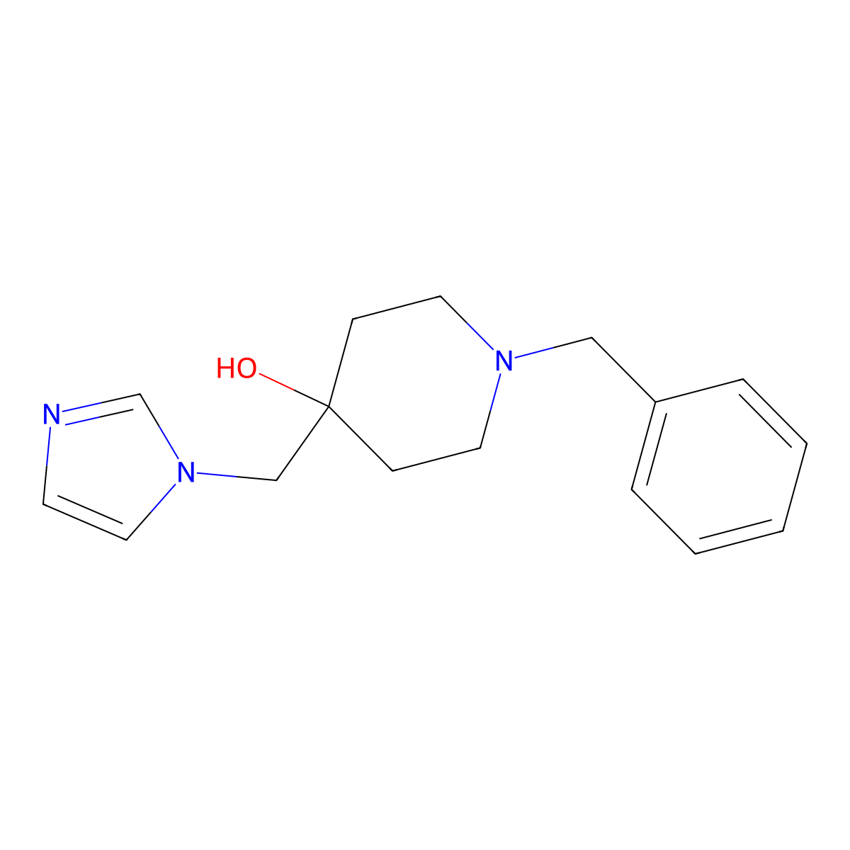 1-benzyl-4-(1H-imidazol-1-ylmethyl)piperidin-4-ol molecular structure, CAS 1038351-17-5