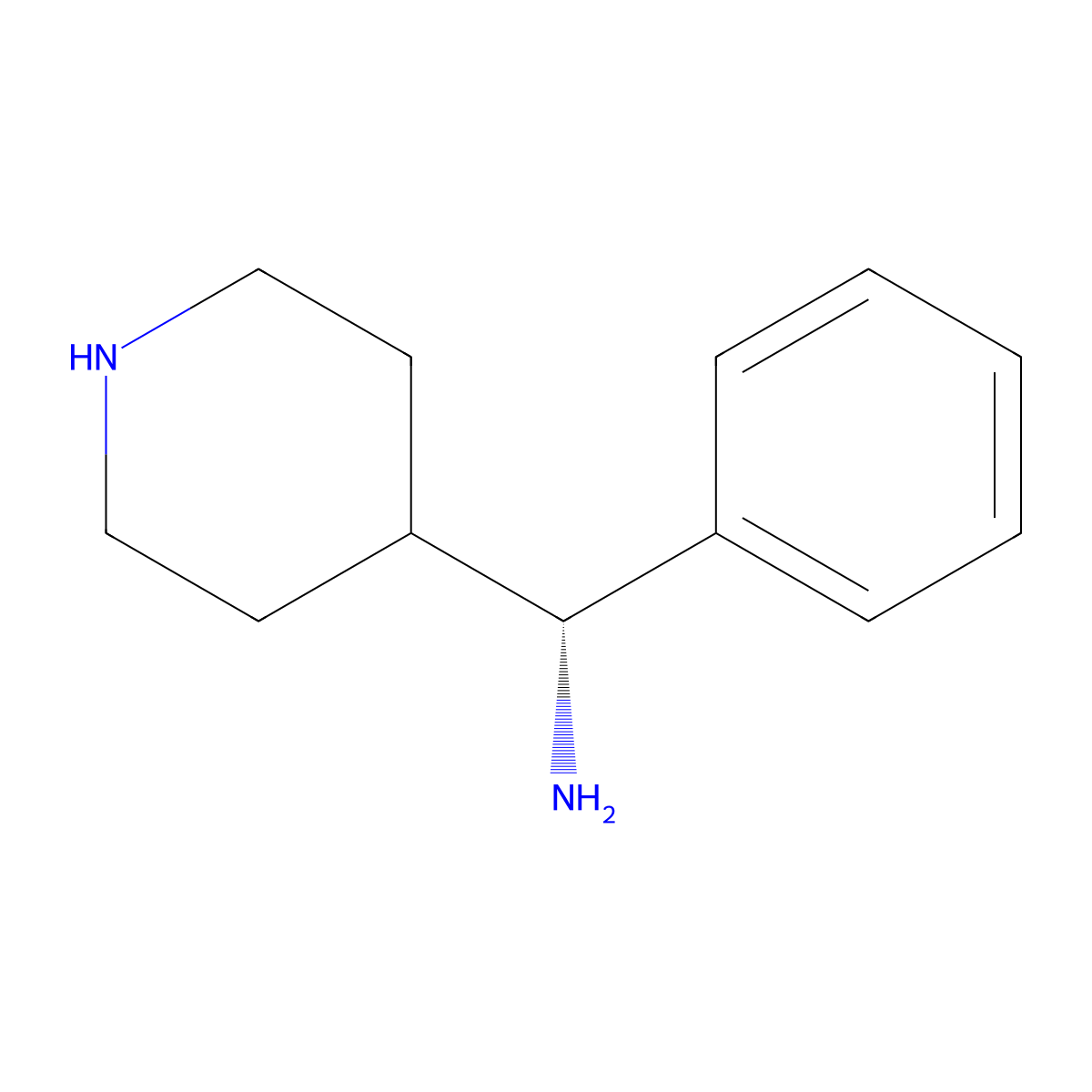 (R)-Phenyl(piperidin-4-yl)methanamine molecular structure, CAS 1038351-44-8