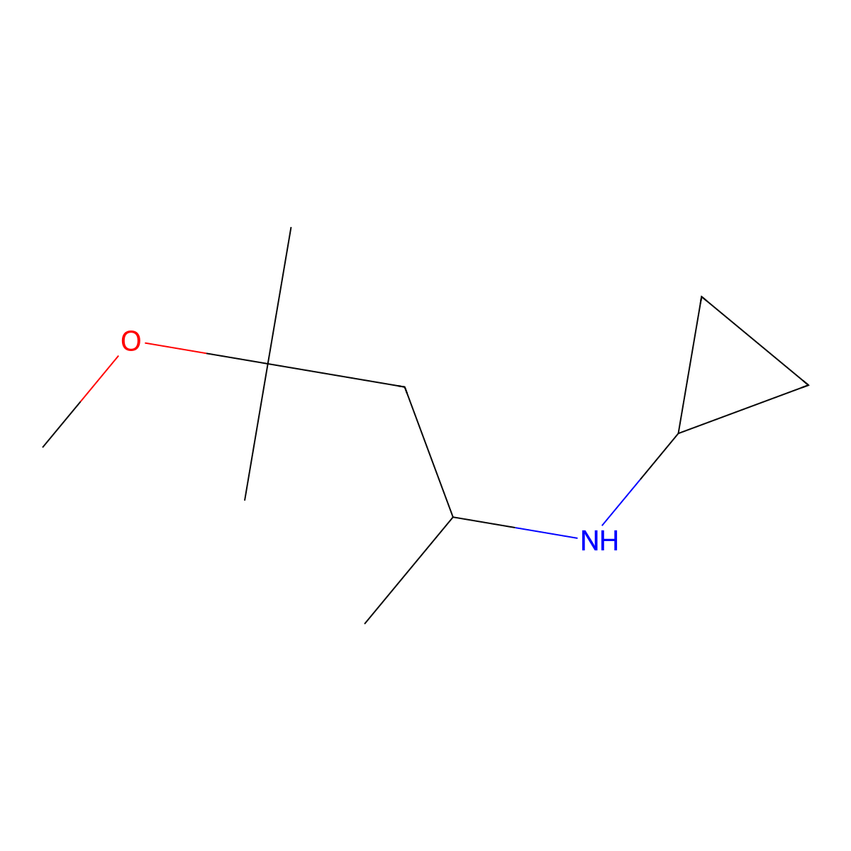 N-(4-methoxy-4-methylpentan-2-yl)cyclopropanamine molecular structure, CAS 1038353-06-8