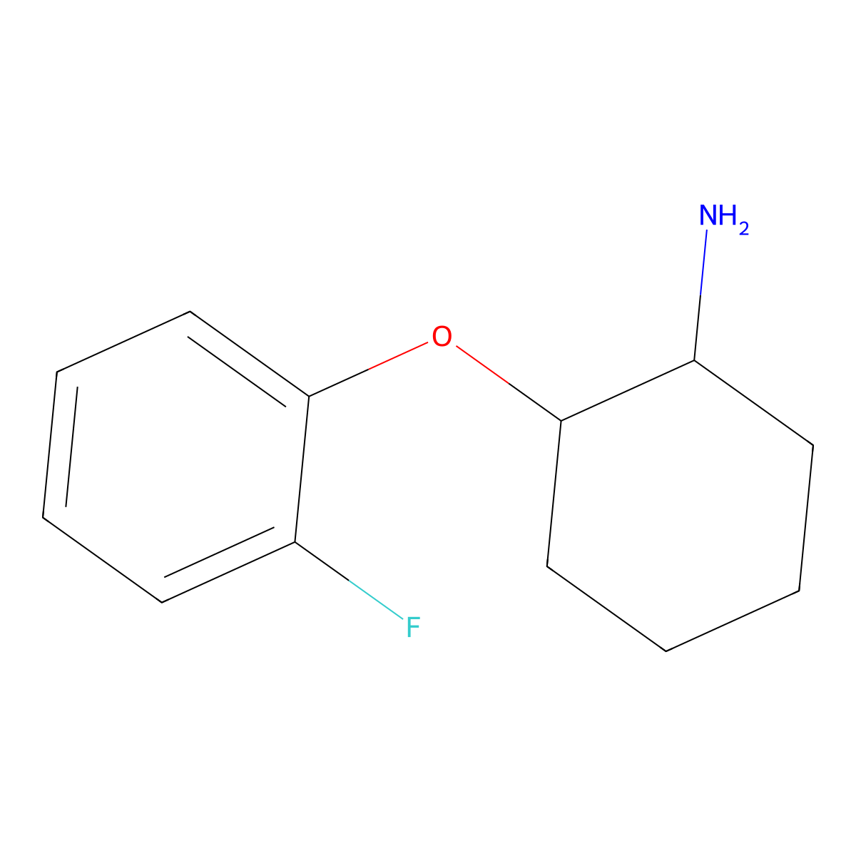 2-(2-Fluorophenoxy)cyclohexan-1-amine molecular structure, CAS 1038354-93-6