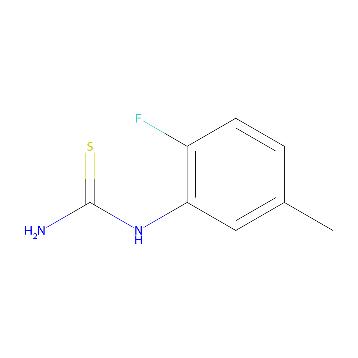 (2-Fluoro-5-methylphenyl)thiourea molecular structure, CAS 1038356-01-2