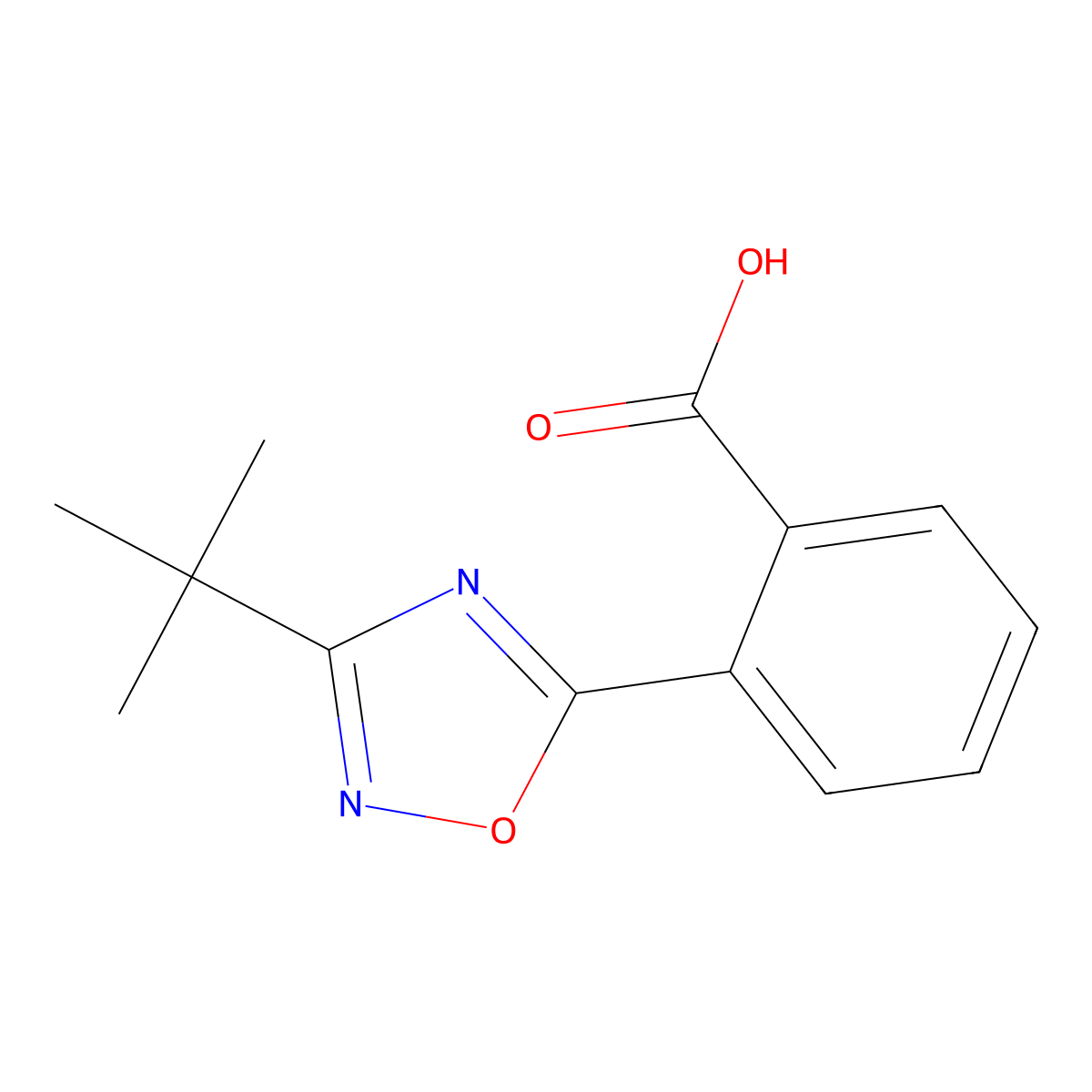 2-(3-Tert-butyl-1,2,4-oxadiazol-5-yl)benzoic acid molecular structure, CAS 1038356-45-4