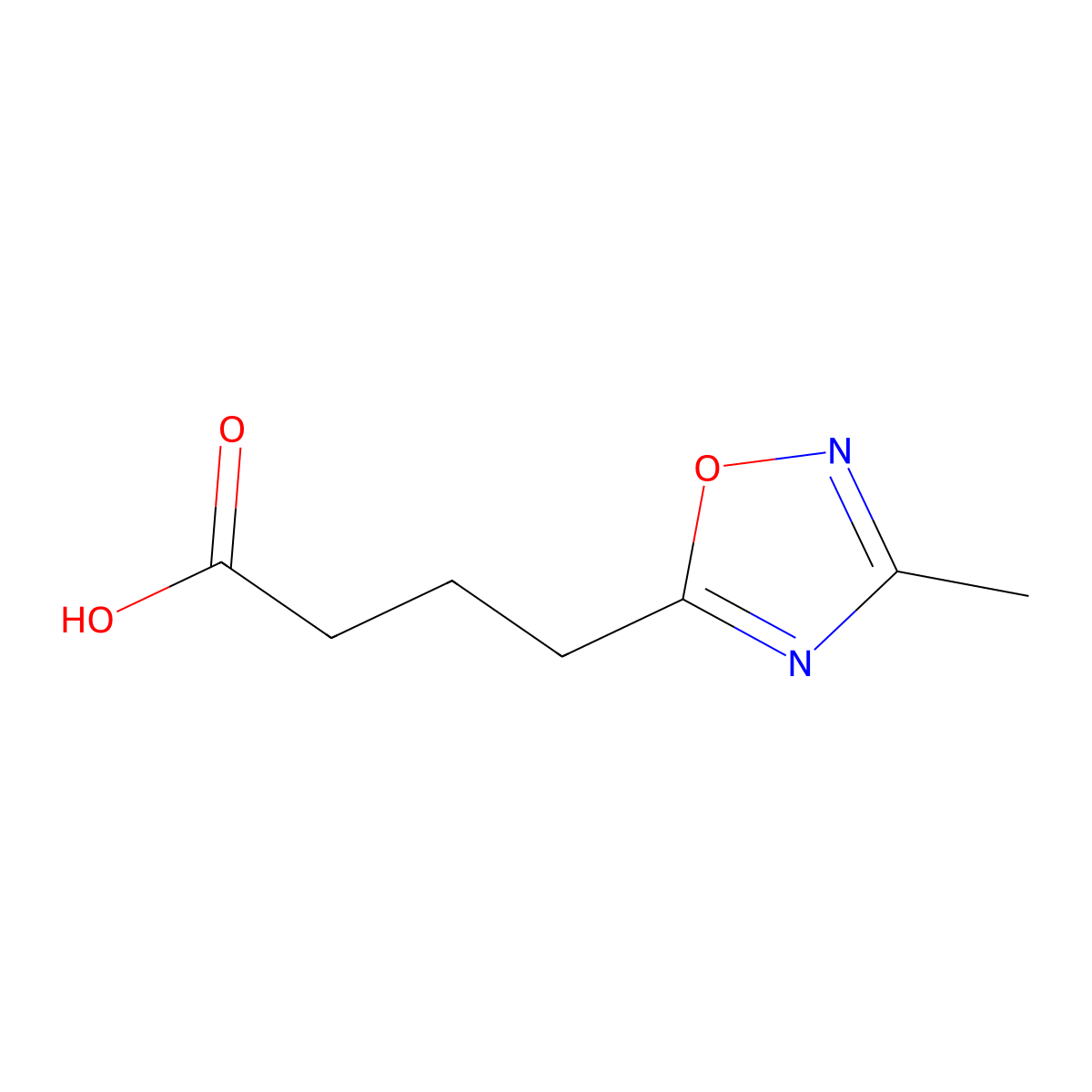 4-(3-Methyl-1,2,4-oxadiazol-5-yl)butanoic acid molecular structure, CAS 1038356-82-9