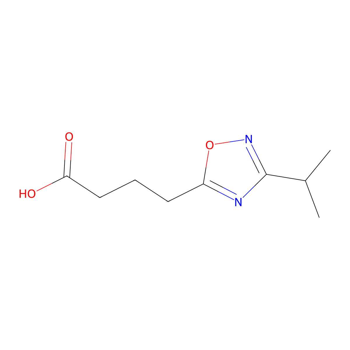 4-(3-(Propan-2-yl)-1,2,4-oxadiazol-5-yl)butanoic acid molecular structure, CAS 1038356-92-1