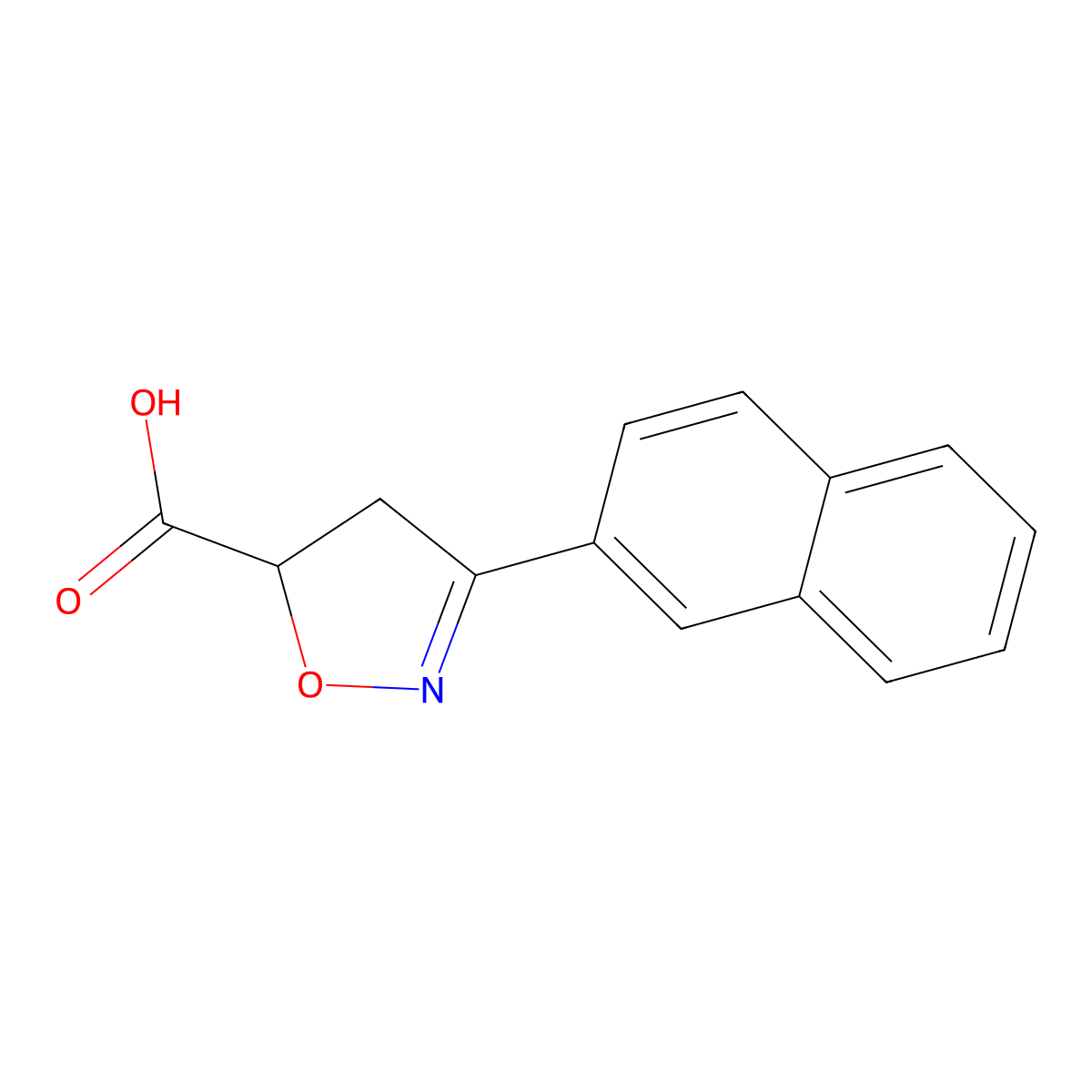 3-(Naphthalen-2-yl)-4,5-dihydro-1,2-oxazole-5-carboxylic acid molecular structure, CAS 1038357-83-3