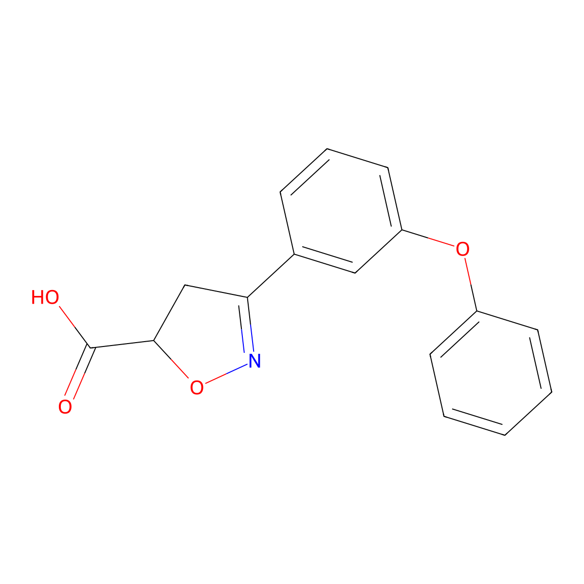 3-(3-Phenoxyphenyl)-4,5-dihydro-1,2-oxazole-5-carboxylic acid molecular structure, CAS 1038358-01-8