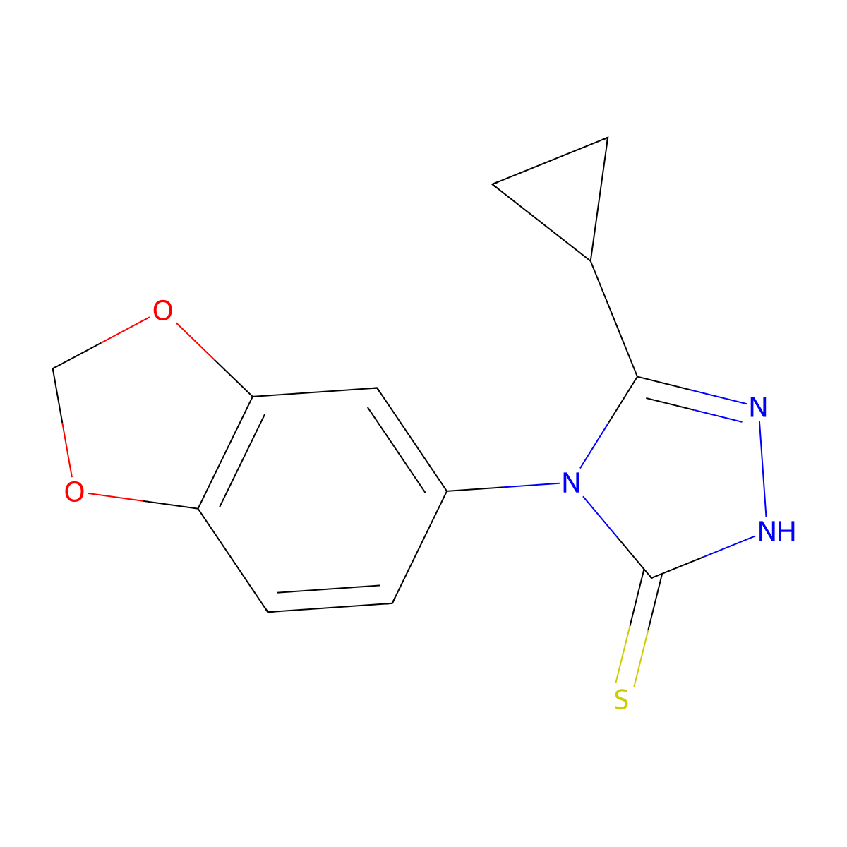 4-(2H-1,3-Benzodioxol-5-yl)-5-cyclopropyl-1,2,4-triazole-3-thiol molecular structure, CAS 1038358-59-6