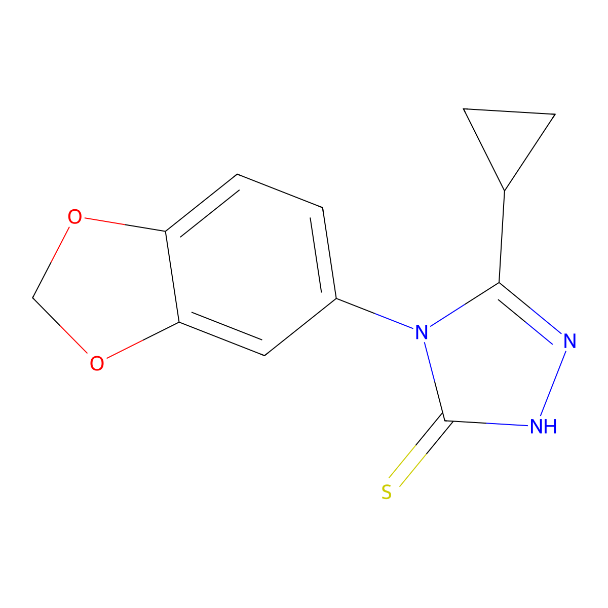 4-(2H-1,3-Benzodioxol-5-yl)-5-cyclopropyl-1,2,4-triazole-3-thiol molecular structure, CAS 1038358-59-6