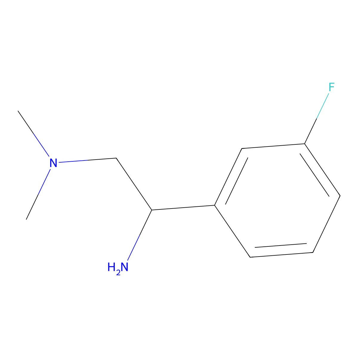 [2-Amino-2-(3-fluorophenyl)ethyl]dimethylamine molecular structure, CAS 1038358-94-9