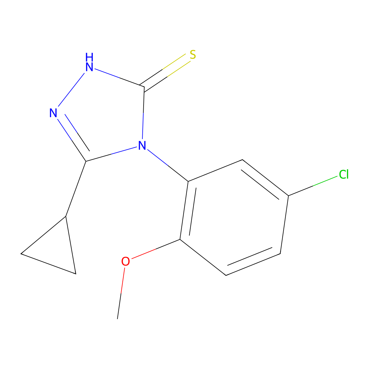 4-(5-chloro-2-methoxyphenyl)-5-cyclopropyl-4H-1,2,4-triazole-3-thiol molecular structure, CAS 1038359-71-5