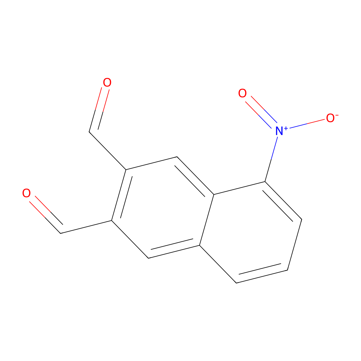2,3-Naphthalenedicarboxaldehyde, 5-nitro- molecular structure, CAS 103836-27-7
