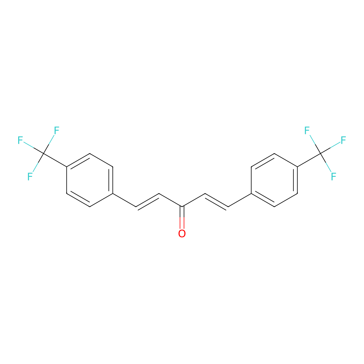 (1E,4E)-1,5-Bis(4-(trifluoromethyl)phenyl)-1,4-pentadien-3-one molecular structure, CAS 103836-73-3