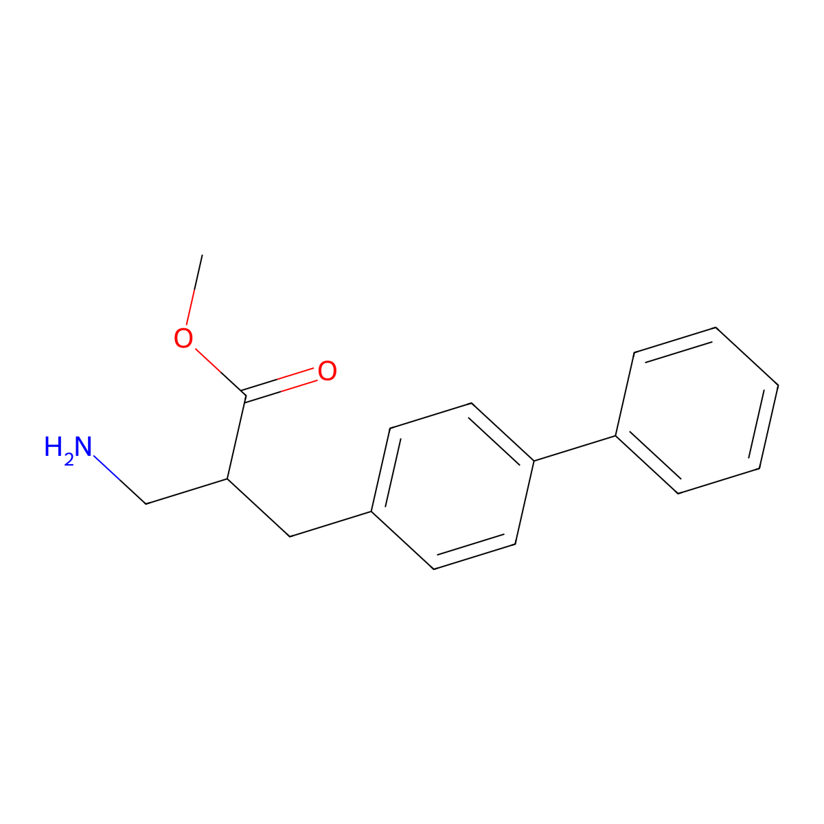 Methyl 3-amino-2-[(4-phenylphenyl)methyl]propanoate molecular structure, CAS 1038360-07-4