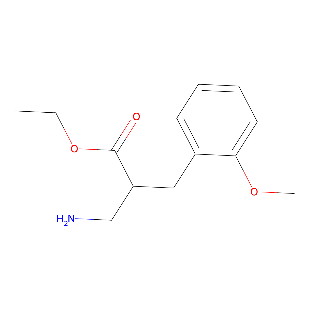 Ethyl 3-amino-2-[(2-methoxyphenyl)methyl]propanoate molecular structure, CAS 1038361-32-8