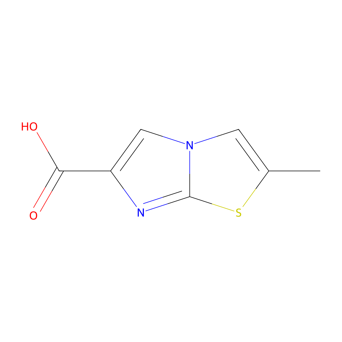2-Methylimidazo(2,1-b)(1,3)thiazole-6-carboxylic acid molecular structure, CAS 1038361-67-9