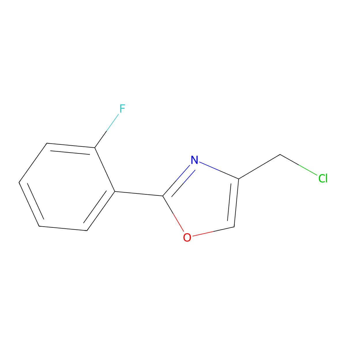 4-(Chloromethyl)-2-(2-fluorophenyl)-1,3-oxazole molecular structure, CAS 1038362-92-3