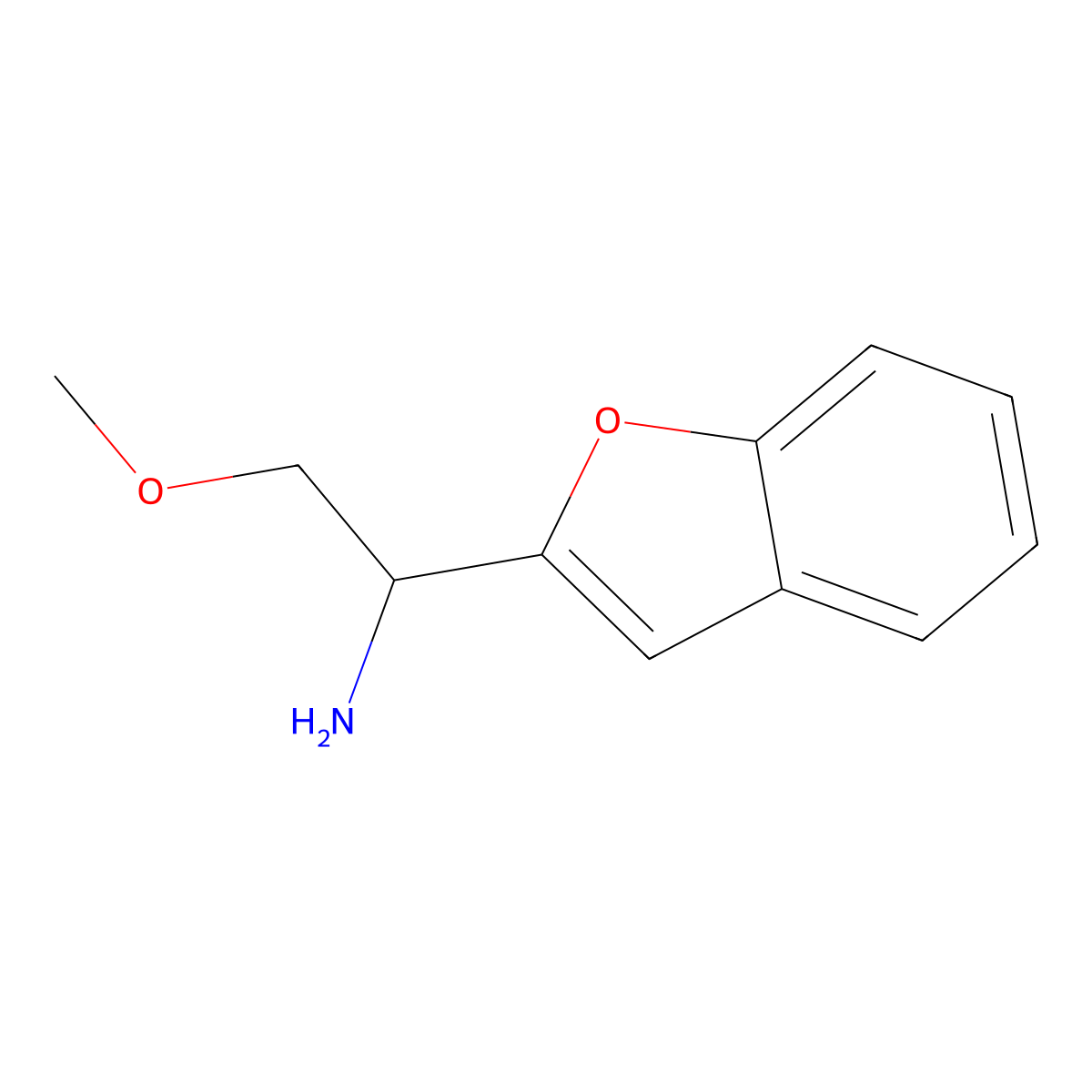 1-(1-Benzofuran-2-YL)-2-methoxyethan-1-amine molecular structure, CAS 1038363-68-6