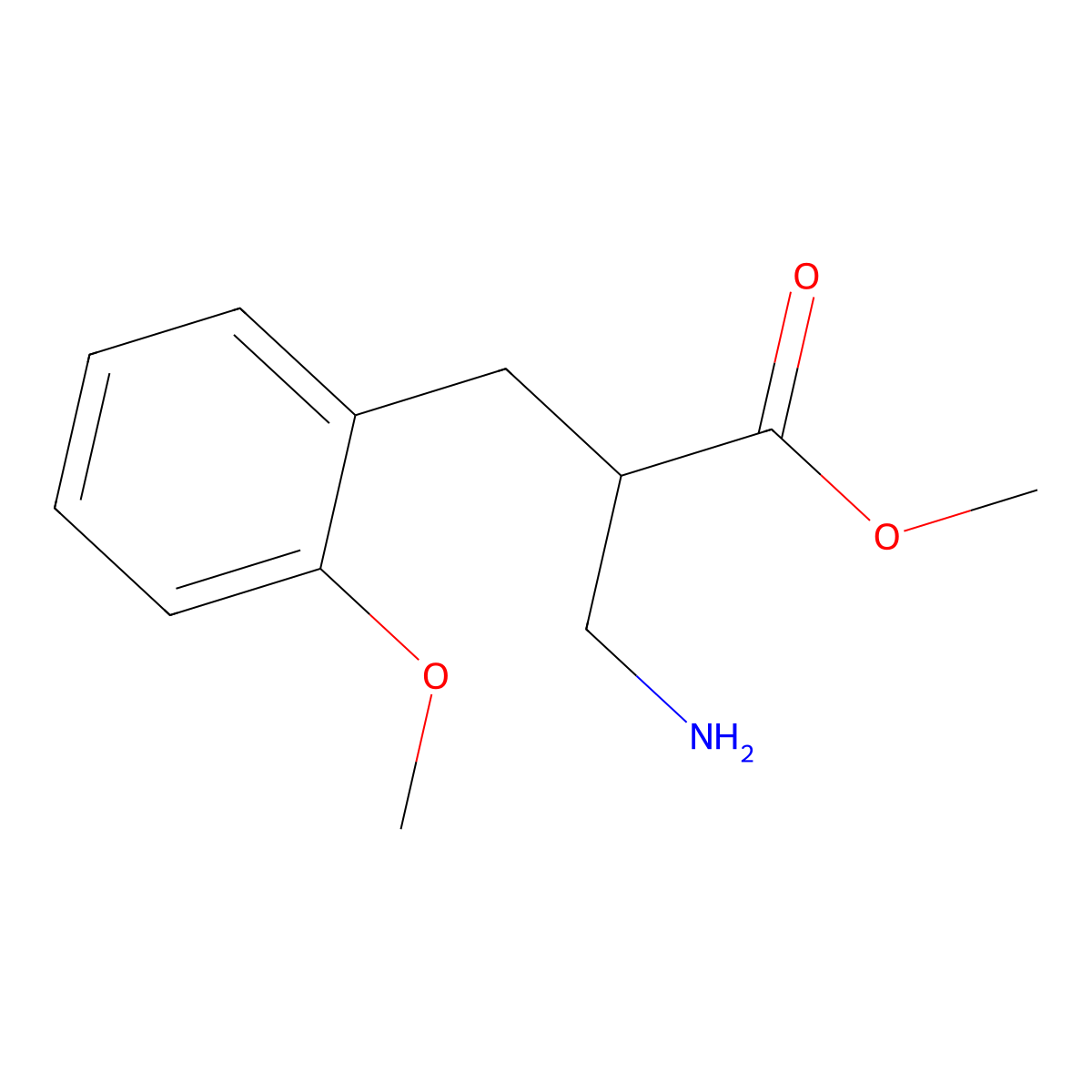 Methyl 3-amino-2-[(2-methoxyphenyl)methyl]propanoate molecular structure, CAS 1038366-06-1