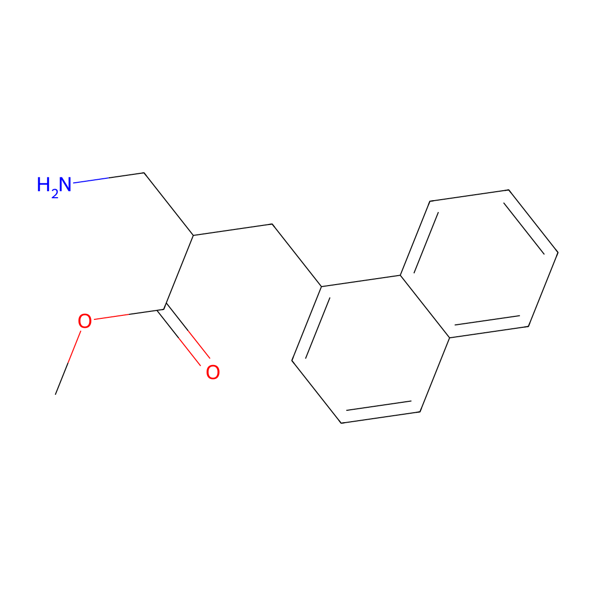 Methyl 3-amino-2-[(naphthalen-1-yl)methyl]propanoate molecular structure, CAS 1038366-30-1