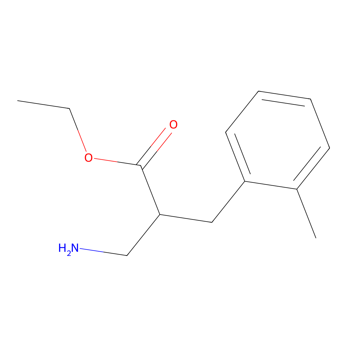 Ethyl 3-amino-2-[(2-methylphenyl)methyl]propanoate molecular structure, CAS 1038367-83-7