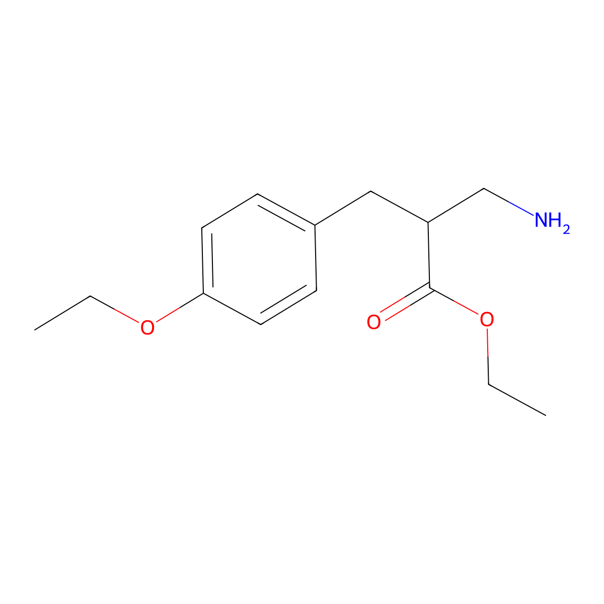 Ethyl 3-amino-2-[(4-ethoxyphenyl)methyl]propanoate molecular structure, CAS 1038367-89-3