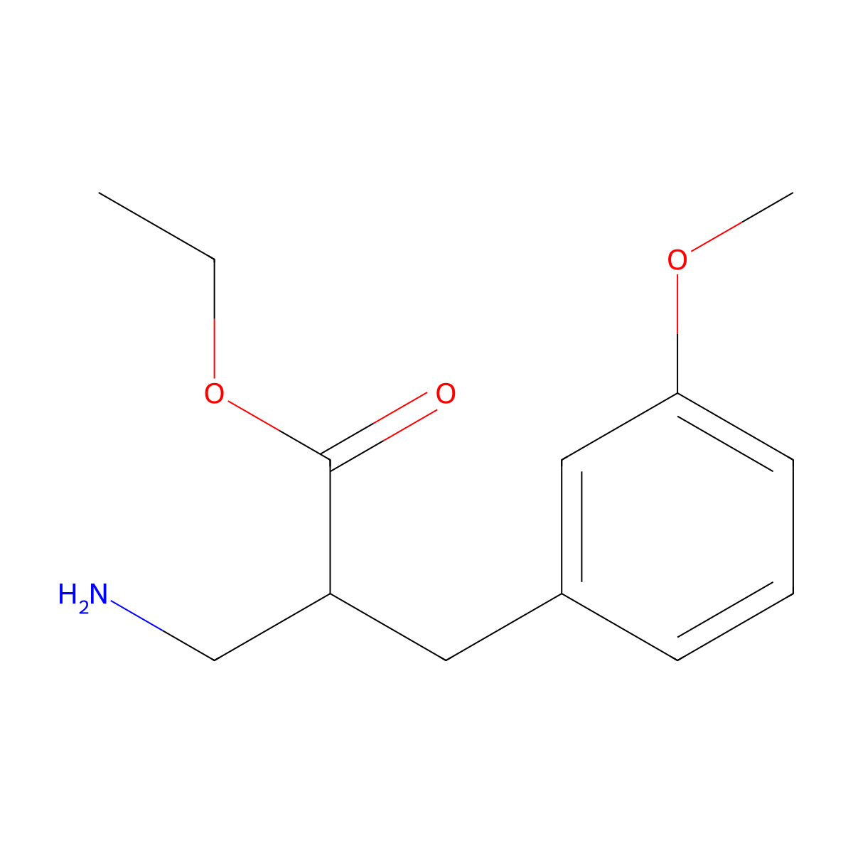 Ethyl 3-amino-2-[(3-methoxyphenyl)methyl]propanoate molecular structure, CAS 1038367-95-1