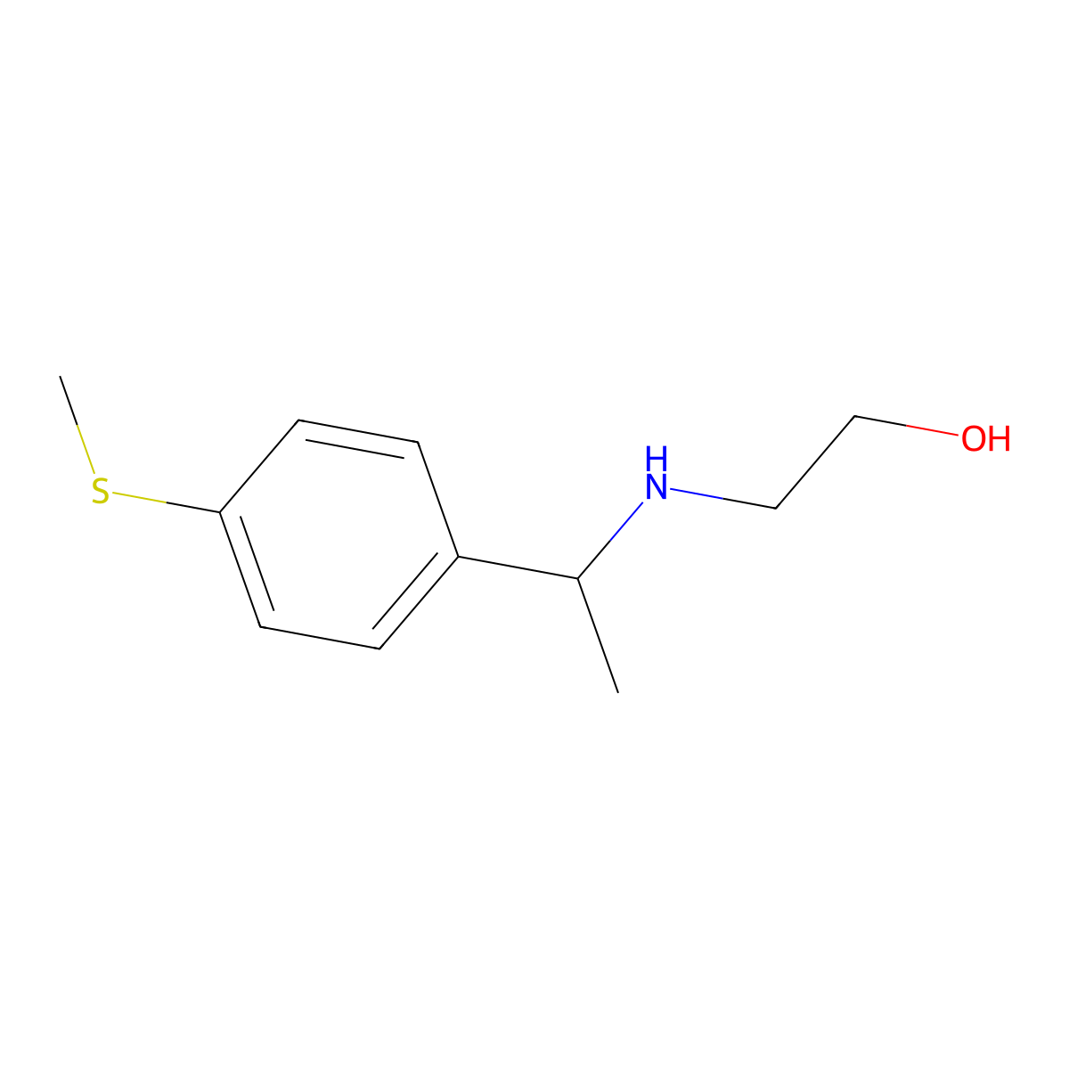 2-({1-[4-(Methylsulfanyl)phenyl]ethyl}amino)ethan-1-ol molecular structure, CAS 1038368-35-2